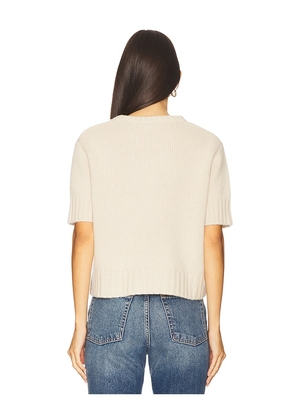 Soft Goat Chunky Short Sleeve Pullover in Ivory. Size S. Also in M.