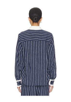 THE UPSIDE Belize Bobbi Collared Top in Navy. Size L. Also in XS, S, M.