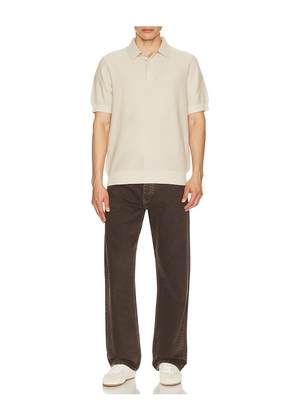 Vince Geo Jacquard Short Sleeve Polo in Cream. Size L. Also in S, M, XXL/2X.