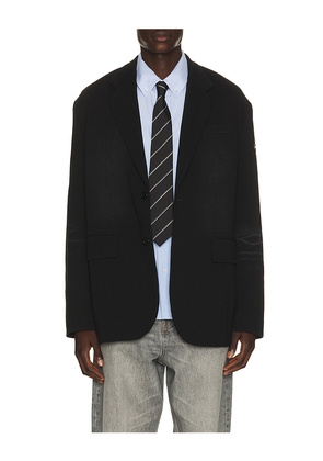 WE11DONE Washed Jersey Blazer in Black. Size L. Also in M, S, XL/1X.