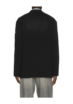 WE11DONE Washed Jersey Blazer in Black. Size L. Also in M, S, XL/1X.