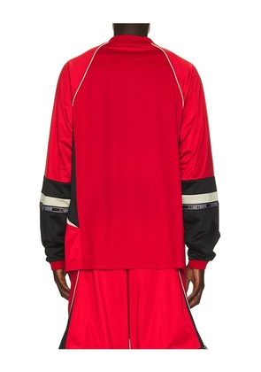 WE11DONE Logo Football Jersey in Red,Black. Size L. Also in S, M, XL/1X.