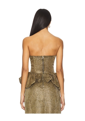 PatBO Weave Peplum Top in Metallic Gold. Size 10. Also in 4.