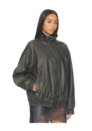 superdown Jaide Faux Leather Bomber in Black. Size M. Also in XS.