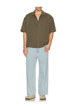 Rhythm Wash Check Relaxed Shirt in Green. Size M. Also in S, L, XL/1X.