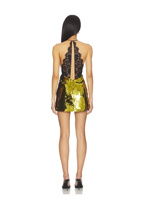 retrofete Edda Dress in Metallic Gold,Black. Size S. Also in M, L, XL.