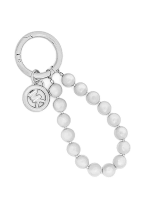 Michael Michael Kors logo charm beaded keyring - Silver