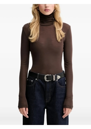 Gestuz long-sleeved roll-neck top - Brown