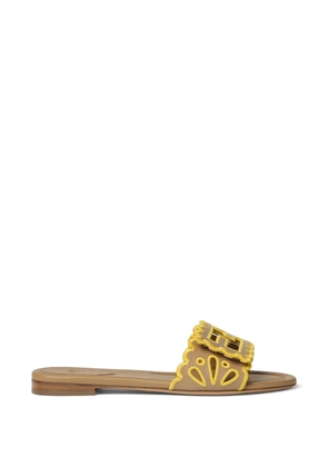 FENDI Baguette scalloped sandals - Neutrals