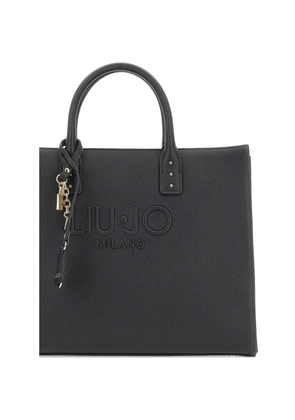 LIU JO embossed logo charm tote bag - Black