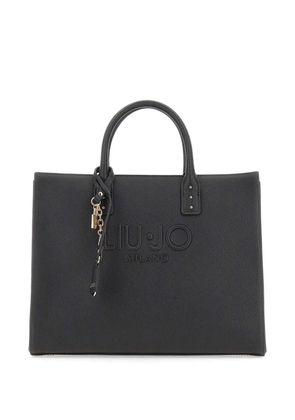 LIU JO embossed logo charm tote bag - Black