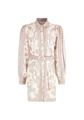Hemant And Nandita Dani belted-floral shirtdress - Neutrals