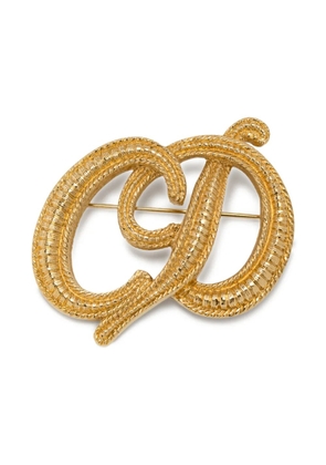 Christian Dior Pre-Owned logo-shaped brooch - Gold