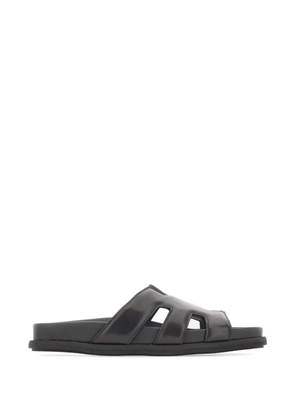 Fabi cut-out strap leather sandals - Black