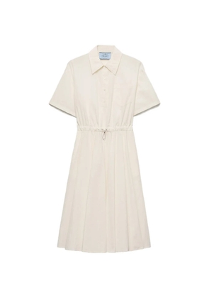 Prada short-sleeved technical pongé dress - Neutrals