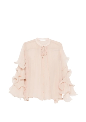 PHILIA LOFT ruffled tie-neck blouse - Pink