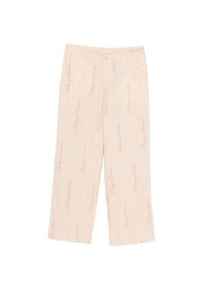 KidSuper pinstripe logo trousers - Neutrals