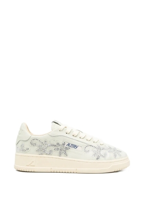 Autry Dallas embellished leather sneakers - Neutrals