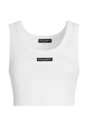 Dolce & Gabbana ribbed crop top - White