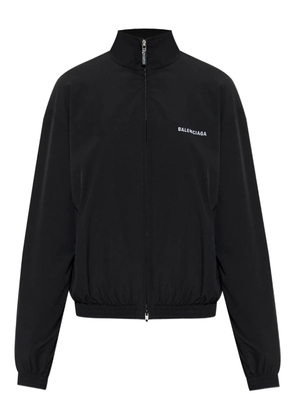 Balenciaga logo-embroidered elastic-cuffed jacket - Black