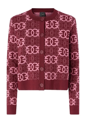 PINKO logo-pattern cardigan - Red