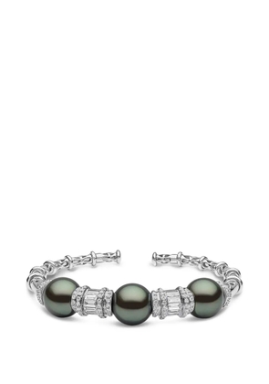 Yoko London diamond pearl bangle - Silver