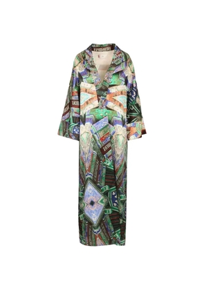 Hui Hui floral-print long-sleeve kimono - Green