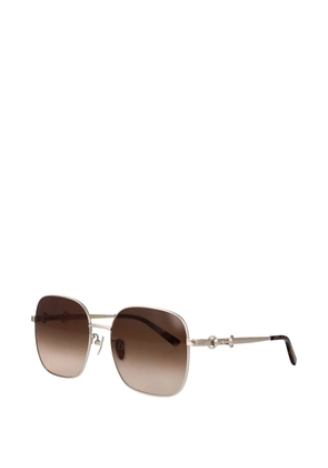 Gucci Eyewear Horsebit-detail square-frame sunglasses - Gold