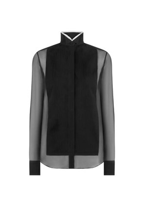 TOM FORD sheer pleated-bib blouse - Black