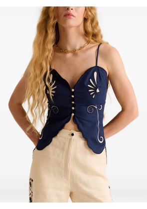 Carolina K Monarca embroidered top - Blue
