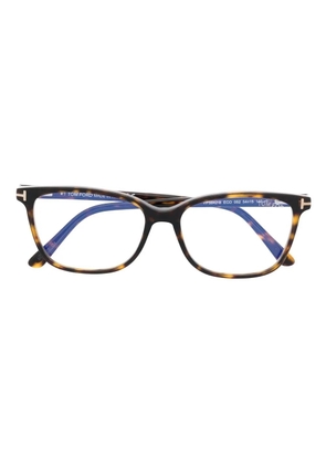 TOM FORD Eyewear tortoiseshell-effect square-frame glasses - Brown