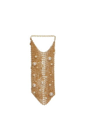 Silvia Gnecchi pearl embellished mesh shoulder bag - Gold