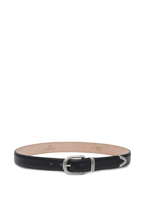 ADRIANO MENEGHETTI silver-buckle leather belt - Black
