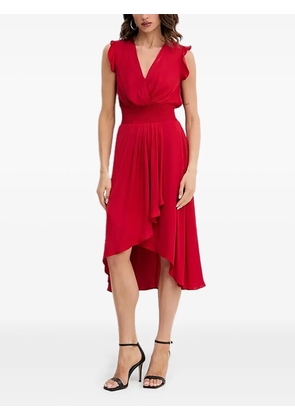 Morgan Wally ruffled V-neck mini dress - Red