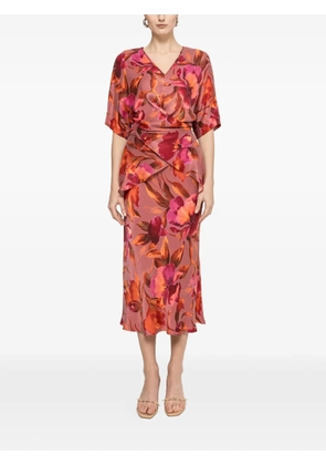 NISSA printed V-neck top - Pink