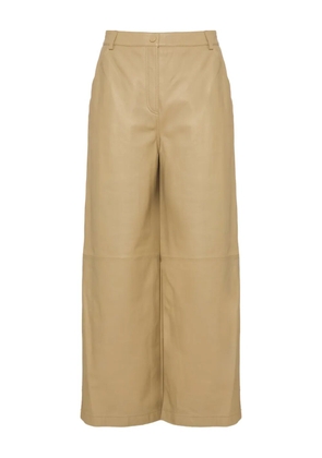 Yves Salomon straight lamb-leather trousers - Neutrals