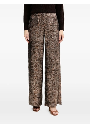 Morgan snake-print palazzo pants - Neutrals