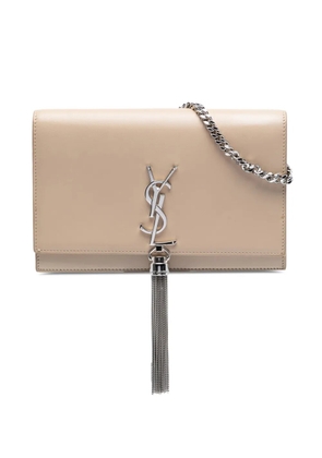 Saint Laurent Pre-Owned 2018 Smooth Calfskin Monogram Kate Tassel Wallet on Chain crossbody bag - Neutrals