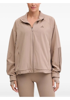 adidas three-stripe zip jacket - Neutrals