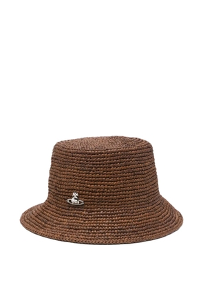 Vivienne Westwood Orb raffia bucket hat - Brown