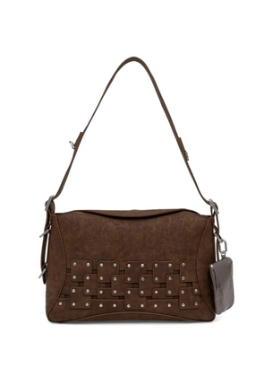 Desigual embossed studded satchel bag - Brown