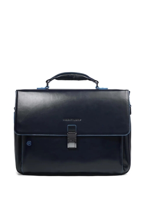 PIQUADRO expandable leather briefcase - Blue