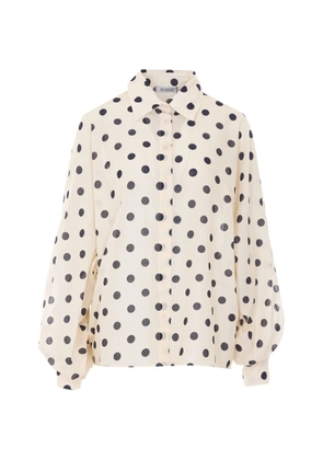 SoSUE Antonia polka dots balloon sleeves shirt - Neutrals
