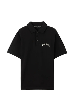 Palm Angels curved logo polo shirt - Black