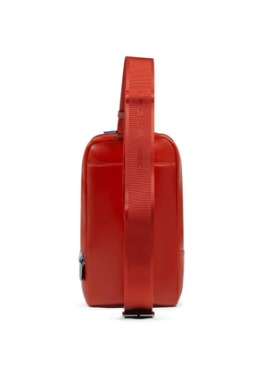 PIQUADRO personalizable leather crossbody bag - Orange