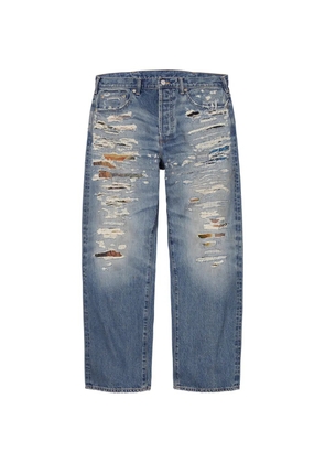Supreme x MM6 Maison Margiela distressed-effect trousers - Blue