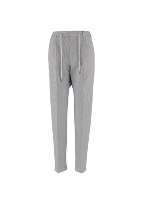 Tagliatore drawstring striped trousers - White