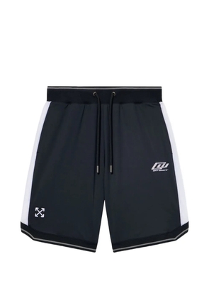 Off-White logo-embroidered track shorts - Black