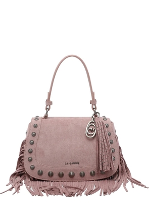 La Carrie Aztec fringe suede shoulder bag - Pink