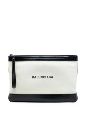 Balenciaga Pre-Owned 2021 Canvas Navy Clip M clutch bag - Brown